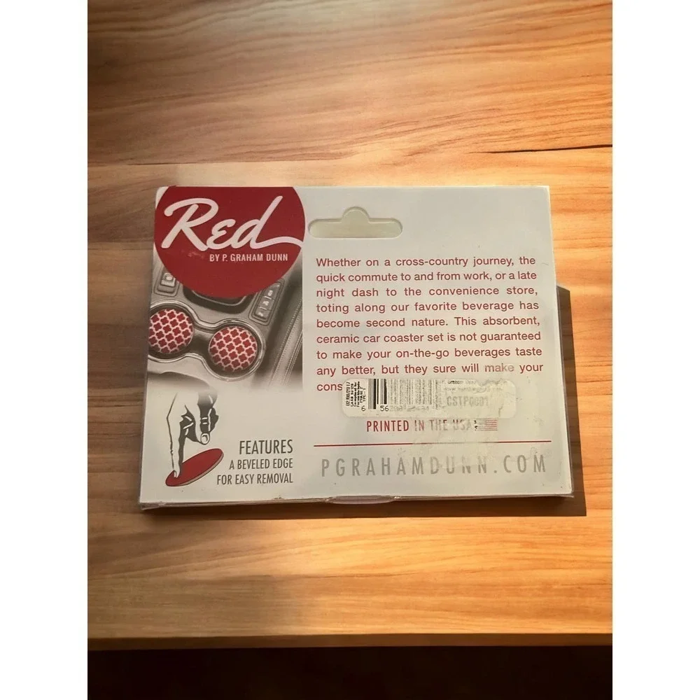 Red by P.Graham Dunn Car Coasters